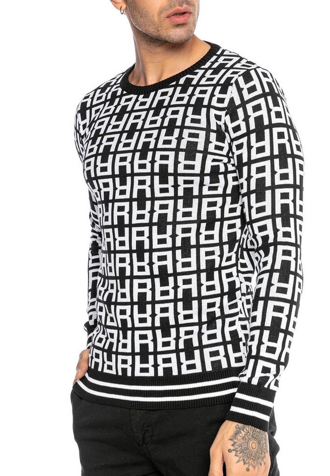 RedBridge Strickpullover mit Rundhalsausschnitt und Allover-Muster Allover-Muster von RedBridge