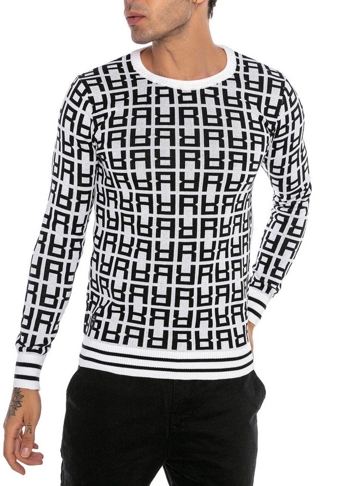 RedBridge Strickpullover mit Rundhalsausschnitt und Allover-Muster Allover-Muster von RedBridge
