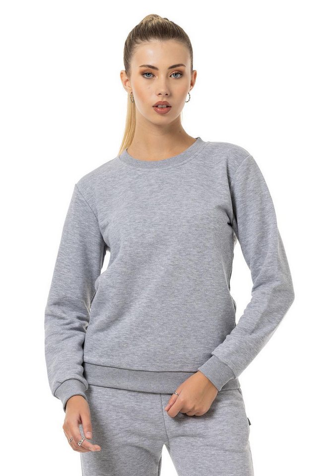 RedBridge Sweatshirt Red Bridge Damen Sweatshirt Rundhals Pullover Grau-Melange 3XL Premium Qualität von RedBridge