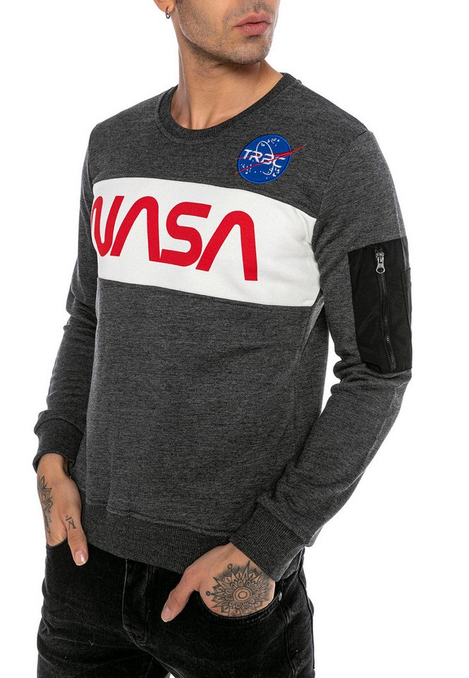 RedBridge Sweatshirt mit NASA Print Sportlicher Pullover im Astronauten-Look von RedBridge