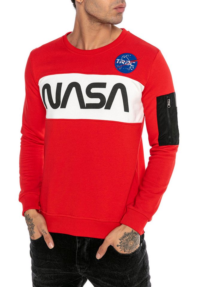 RedBridge Sweatshirt mit NASA Print Sportlicher Pullover im Astronauten-Look von RedBridge