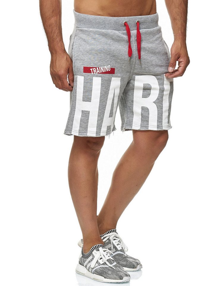 RedBridge Sweatshorts Red Bridge Herren Short Kurze Hose Sweatpant Jogginghose farbiger Tunnelzug, elastischer Bund, fransige Beinenden von RedBridge