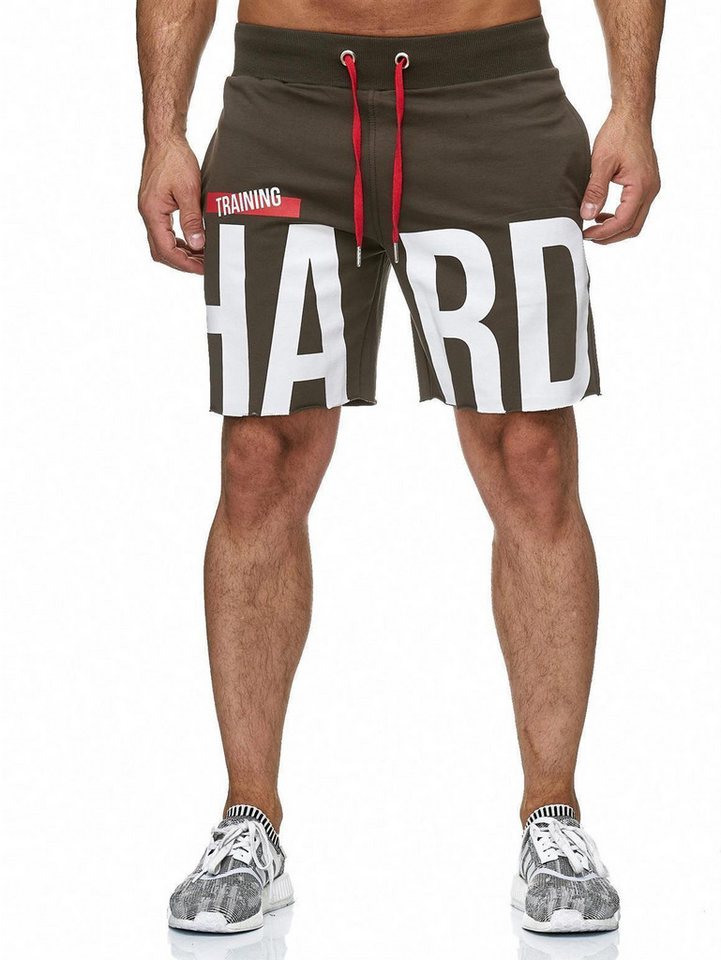 RedBridge Sweatshorts Red Bridge Herren Short Kurze Hose Sweatpant Jogginghose farbiger Tunnelzug, elastischer Bund, fransige Beinenden von RedBridge