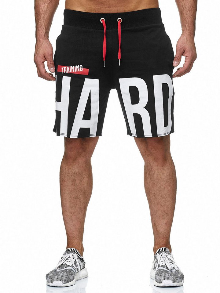 RedBridge Sweatshorts Red Bridge Herren Short Kurze Hose Sweatpant Jogginghose farbiger Tunnelzug, elastischer Bund, fransige Beinenden von RedBridge