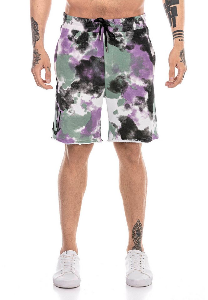 RedBridge Sweatshorts Red Bridge Herren Shorts Kurze Hose Batik Style Batik-Muster von RedBridge