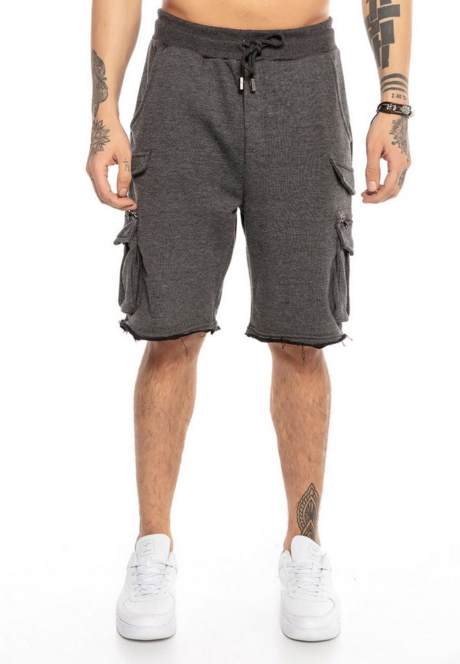 RedBridge Sweatshorts Red Bridge Herren Shorts Kurze Hose Cargo Sweatpants Dekoreißverschlüsse von RedBridge