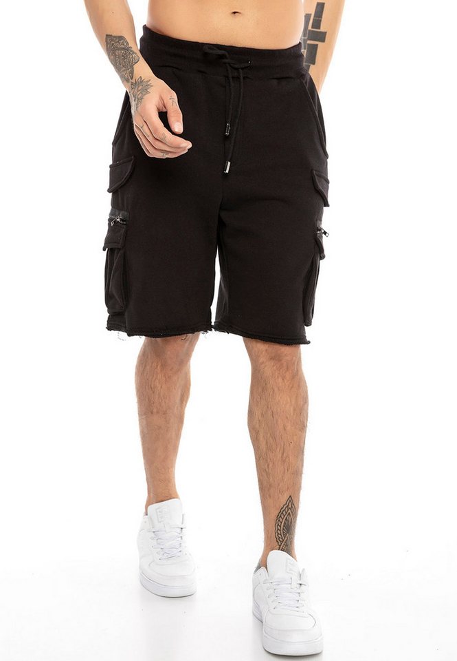 RedBridge Sweatshorts Red Bridge Herren Shorts Kurze Hose Cargo Sweatpants Dekoreißverschlüsse von RedBridge