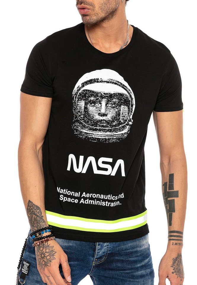 RedBridge T-Shirt NASA – Astronauten-Print, Retro-Look, Regular Fit von RedBridge