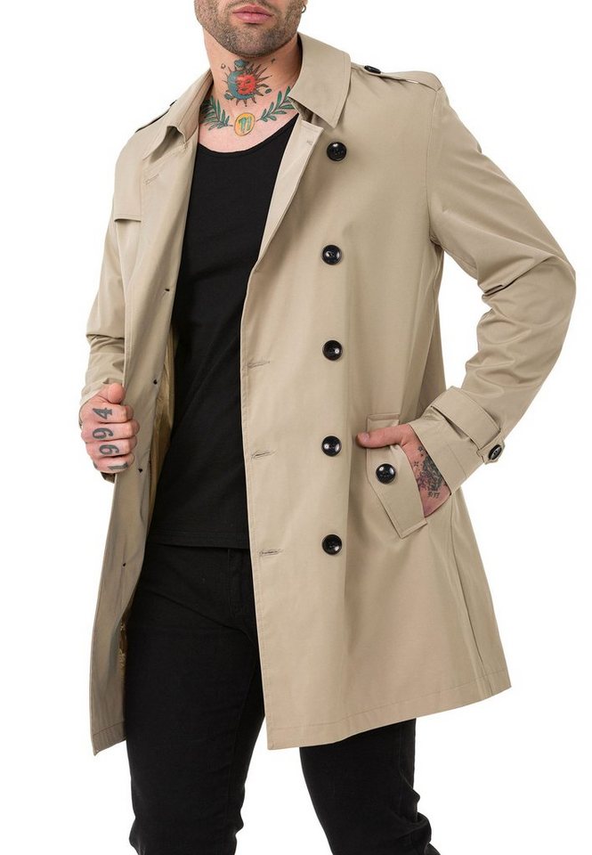RedBridge Trenchcoat mit Gürtel und doppelreihigem Design Casual von RedBridge
