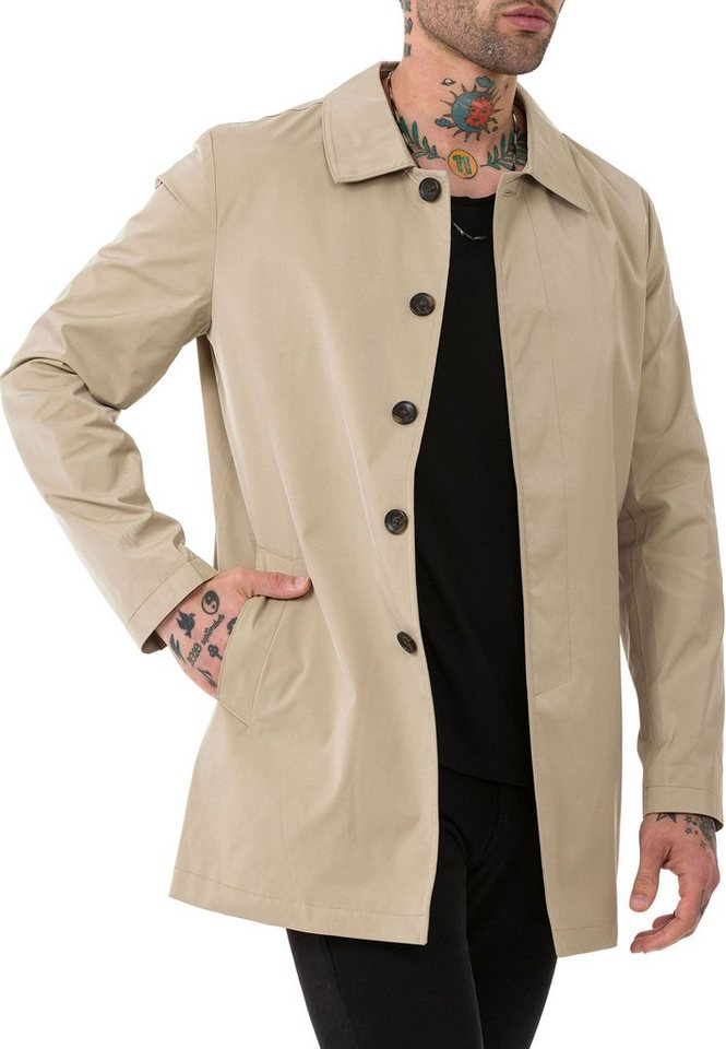 RedBridge Trenchcoat Red Bridge Herren Mantel Trenchcoat Jacke Beige M Premium Qualität von RedBridge