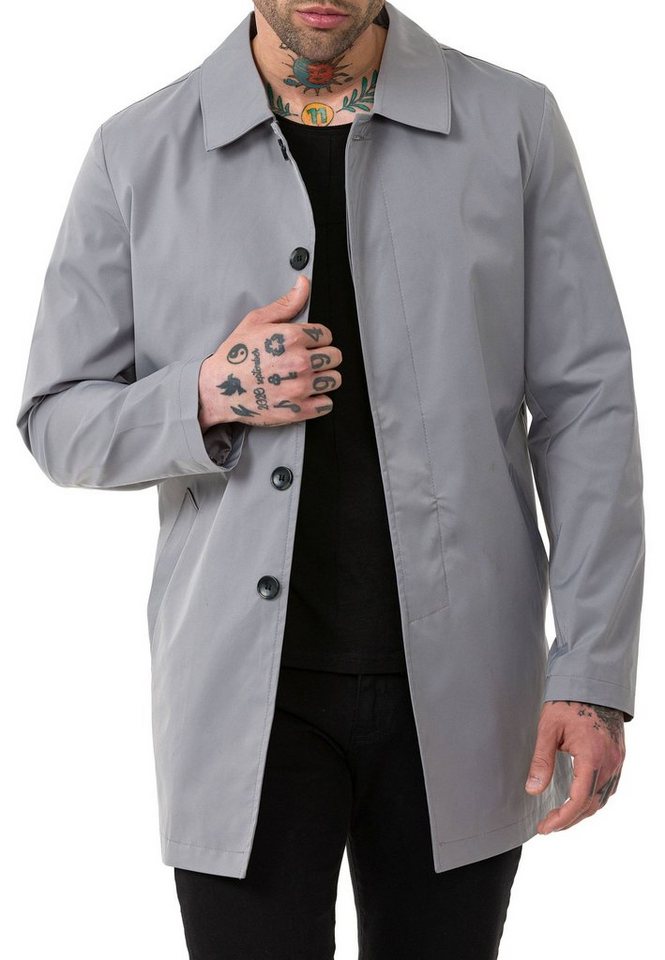 RedBridge Trenchcoat Red Bridge Herren Mantel Trenchcoat Jacke Grau L Premium Qualität von RedBridge