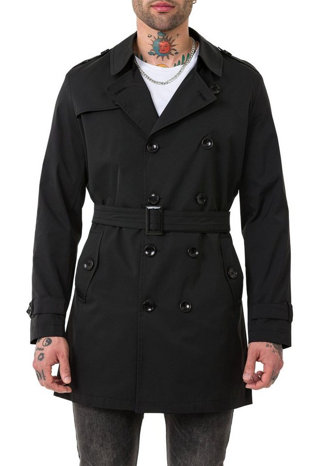 RedBridge Trenchcoat Red Bridge Herren Mantel Trenchcoat Jacke Schwarz S von RedBridge