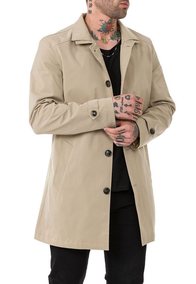 RedBridge Trenchcoat Red Bridge Herren Mantel Trenchcoat Jacke Beige M Premium Qualität von RedBridge