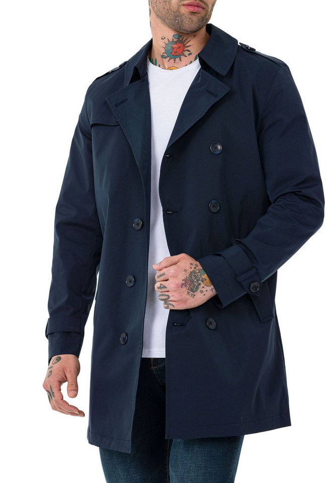 RedBridge Trenchcoat mit Gürtel und doppelreihigem Design Casual Doppelreihiges Design von RedBridge