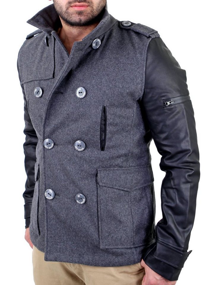 RedBridge Winterjacke Redbridge Mantel Herren Material-Mix Jacke Kurz- Mantel RB-41485 warme Jacke Kurzmantel von RedBridge