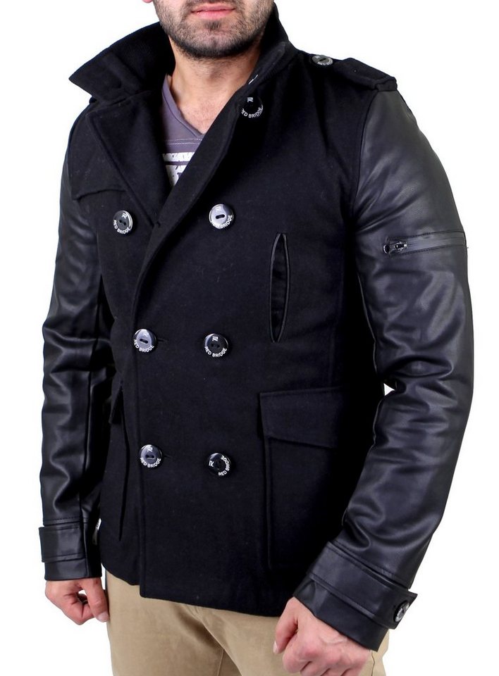 RedBridge Winterjacke Redbridge Mantel Herren Material-Mix Jacke Kurz- Mantel RB-41485 warme Jacke Kurzmantel von RedBridge