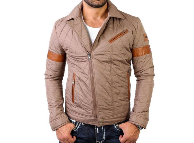 RedBridge Winterjacke Redbridge R-31471 Steppjacke Jacke mit Zipper & Patches Braun gesteppte Jacke von RedBridge