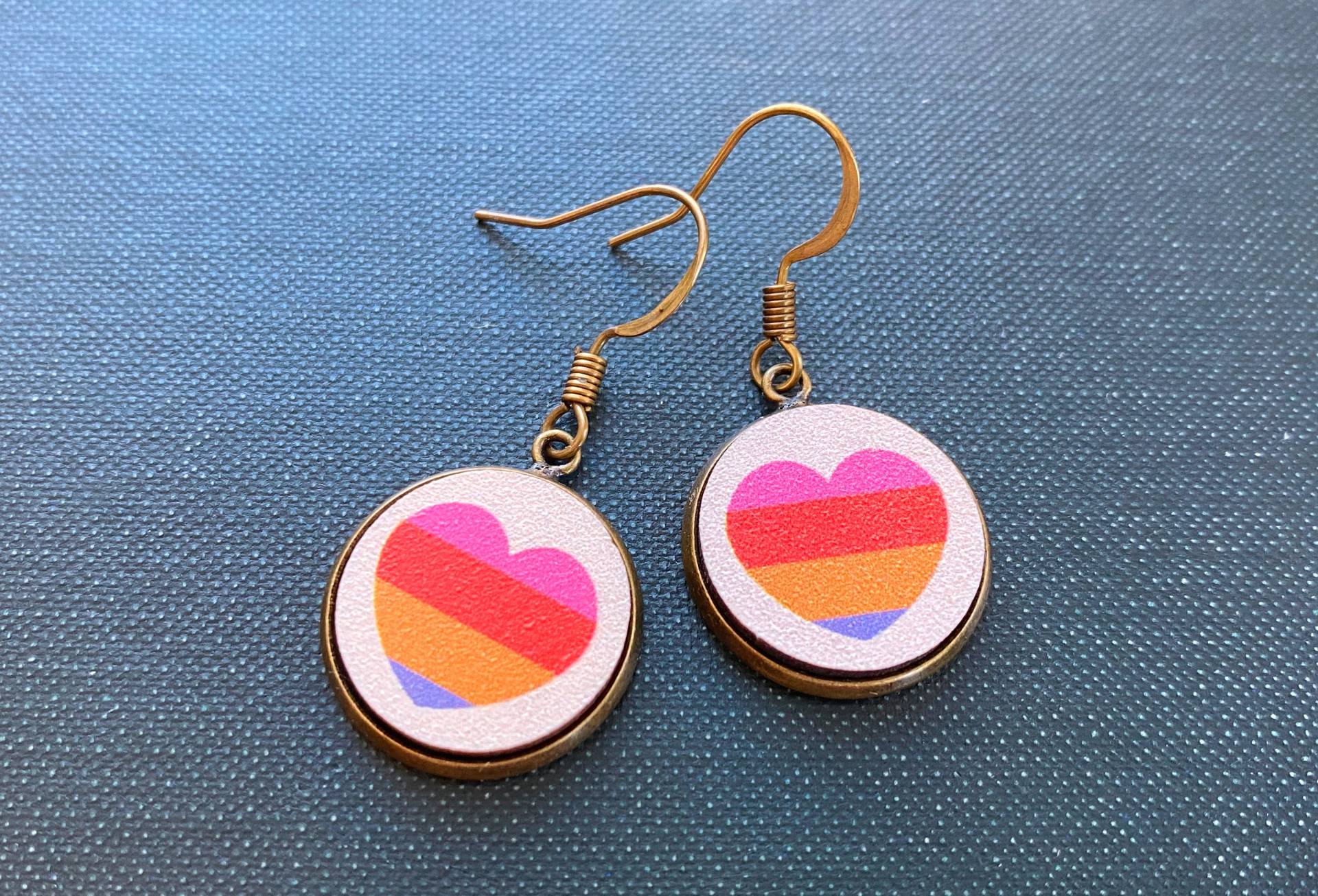 Herz Aus Holz, Vintage Inspirierte Messingohrringe von RedCherryGems