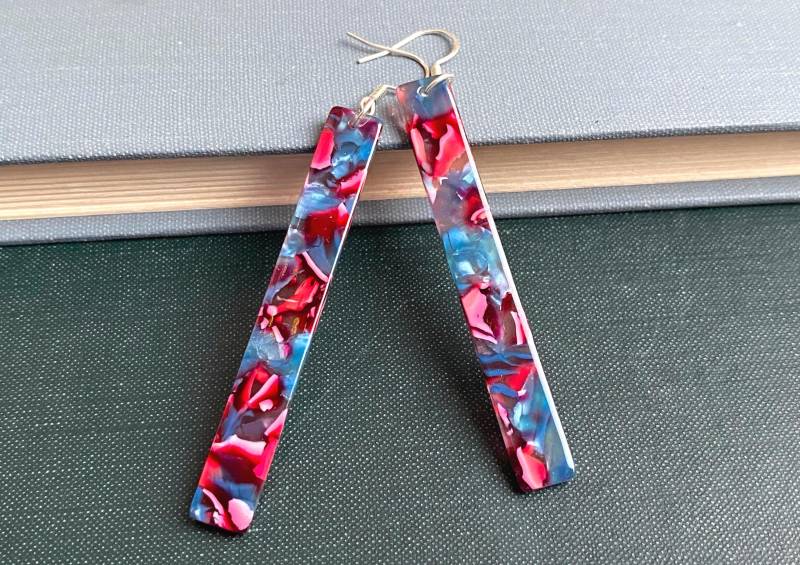 Lange Schildpatt Ohrringe, Chirurgenstahl Haken von RedCherryGems