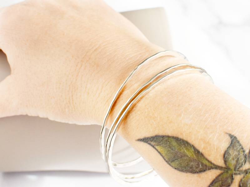 Handgefertigter 925 Sterling Silber Armreif Armband - Stackable Slip-On Schmuck Für Damen Handgefertigter 925 Sterling Silber Armreif Armband - Stackable Slip-On Schmuck Für Damen von RedCurlJewelry