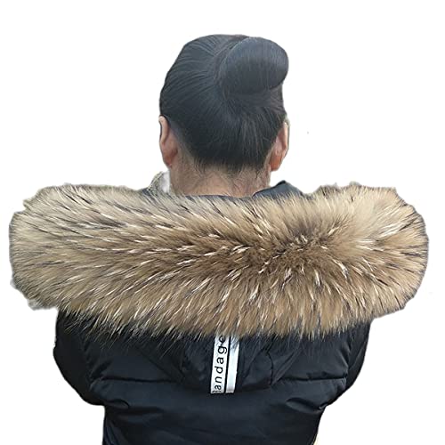 echter Pelzmantelkragen natürlicher Waschbärschal weiblich großer Pelzkragen männliche Daunenjacke Lederhut Länge70CM Breite16CM von RedEagle