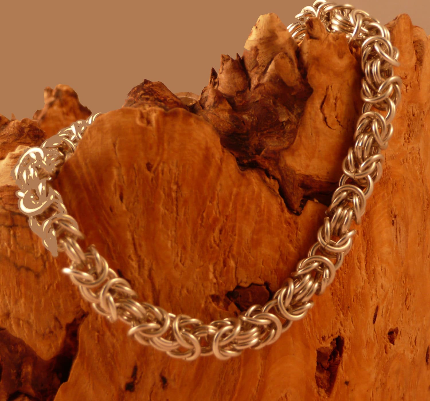 Byzantine Chainmaille Armband, Sterling Silber Byzantine Chainmaille Armband, Sterling Silber von RedEarthStudios