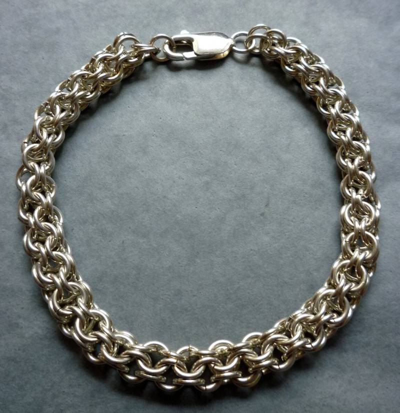 Chain Maille Armband, Offene Maille-Muster, in Sterling-Silber Chain Maille Armband, Offene Maille-Muster, in Sterling-Silber von RedEarthStudios