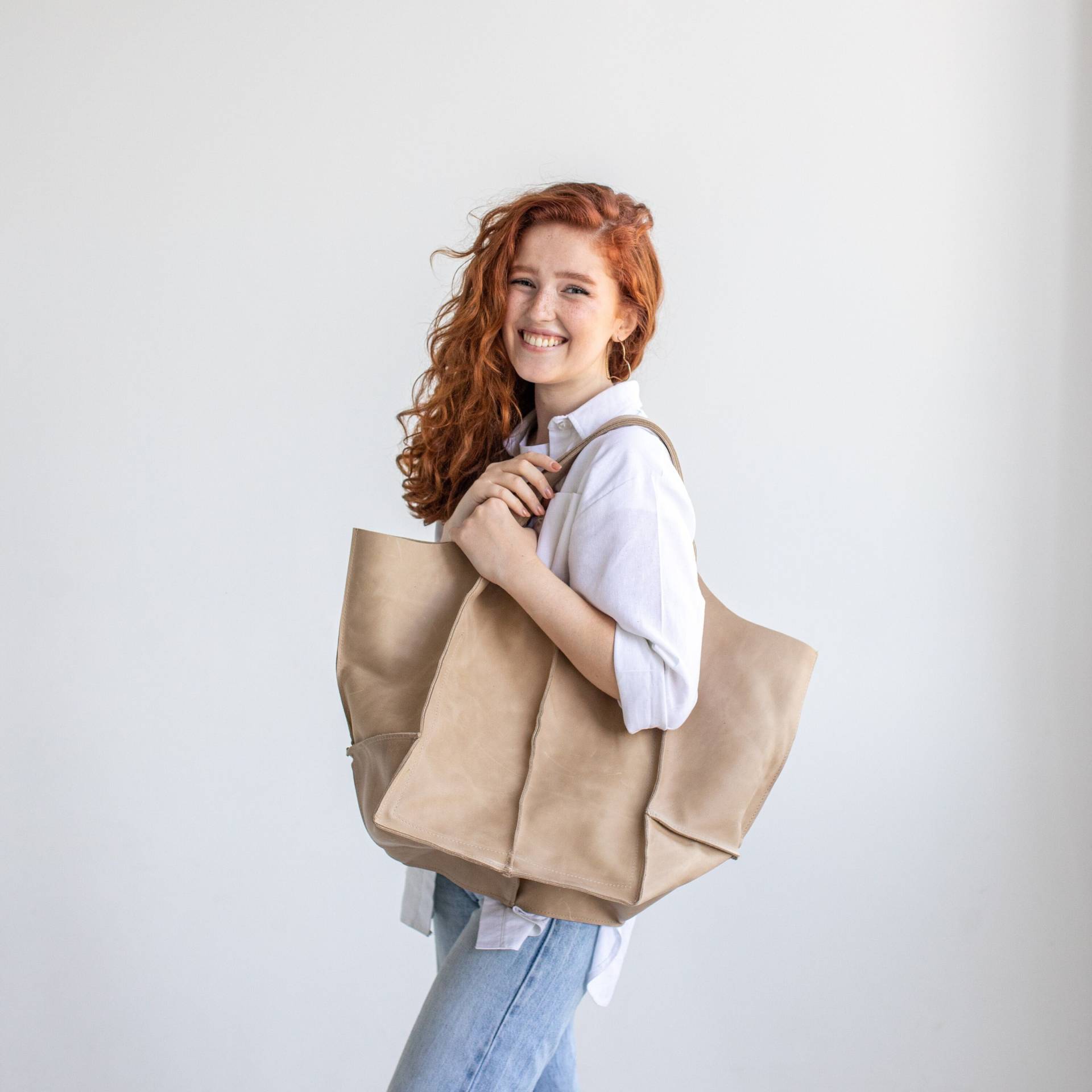 Handgefertigte Leder Slouchy Hobo Bag Übergroße Schultertasche Für Jeden Tag von RedFoxNose