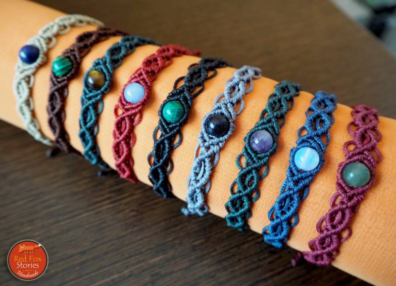Jacaranda | Boho Makramee Armband Mit Edelstein, Schmuck, Heilstein, Hippie Armband, Amethyst Jacaranda | Boho Makramee Armband Mit Edelstein, Schmuck, Heilstein, Hippie Armband, Amethyst von RedFoxStories