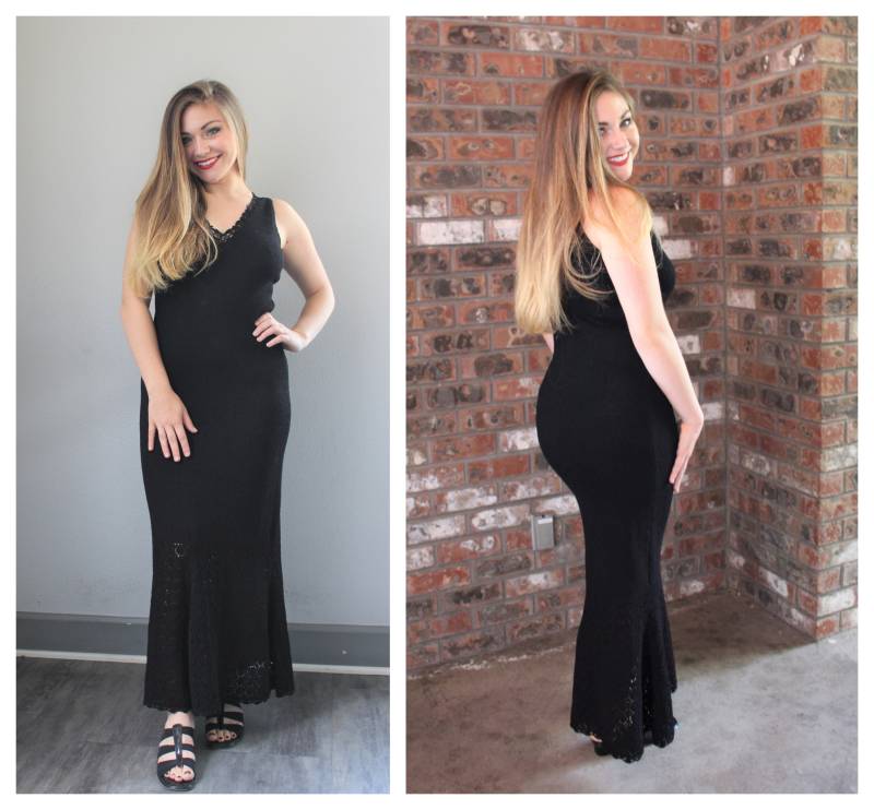 Vintage 60Er 70Er Jahre Traumhaft Picardo Knits Mermaid Dickes Maxi Kleid Boho/Modern Small Medium Us 6 8 von RedHatVintage