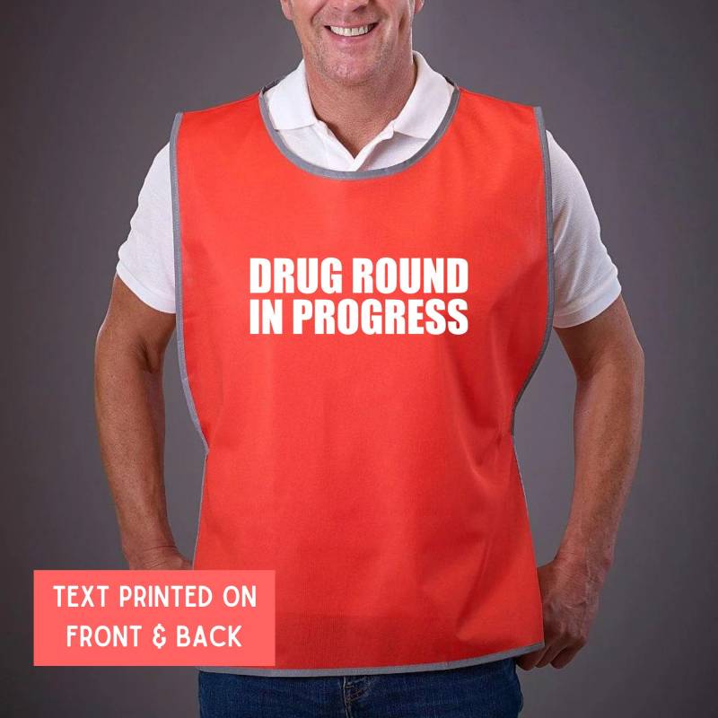 Medikament Runde in Verlauf Erwachsene Reflektierende Rand Polyester Wappenrock Weste Pflegeheim von RedLeaderUK