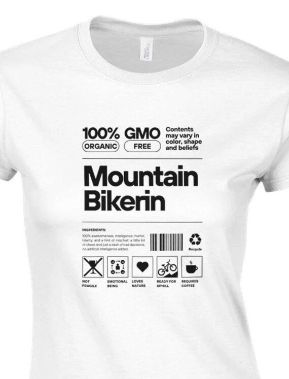 Cooles Fun Damen T-Shirt Für 100% Mountain Bikerinnen, Tailliert Figurbetont Fans Sportlerinnen. Inhalt, Tolle Farben, Perfektes Geschenk; von RedMountainStreet