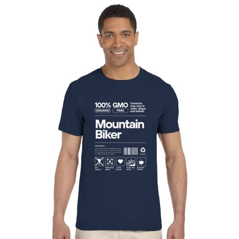 Cooles Fun T-Shirt Für 100 % Mountain Biker Mit Inhaltsangabe. Geschenk Biker, Radler, Männer, Jungs. Lustiger Spass Aufdruck von RedMountainStreet