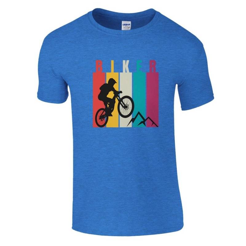 Mountain-Biker T-Shirt in Knalligen Farben Mit Rundhalsausschnitt von RedMountainStreet