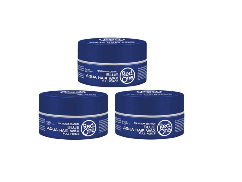 RedOne Haargel Red One Blue Aqua Hair Wax 150ml 3er Set von RedOne