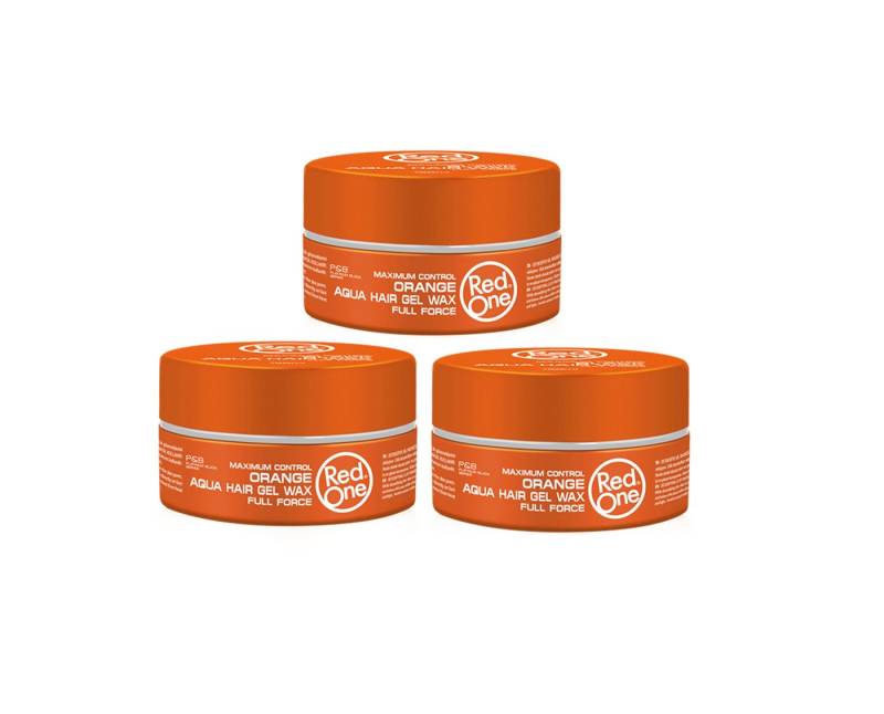 RedOne Haargel Red One Orange Aqua Hair Wax 150ml 3er Set von RedOne