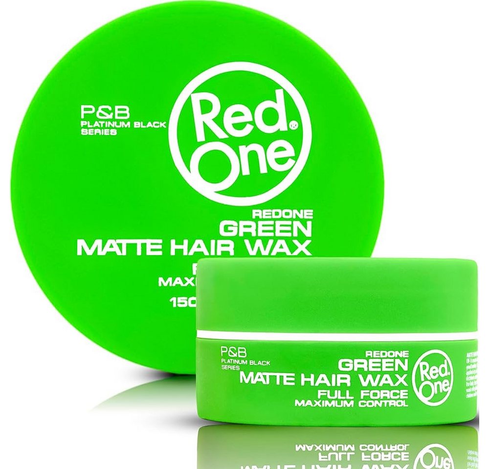RedOne Haarwachs RedOne Green Matte Hair Wax 150 ml Maximum Control Haarwachs, Wasserlöslich, rückstandslos auswaschbar, alkoholfrei. von RedOne