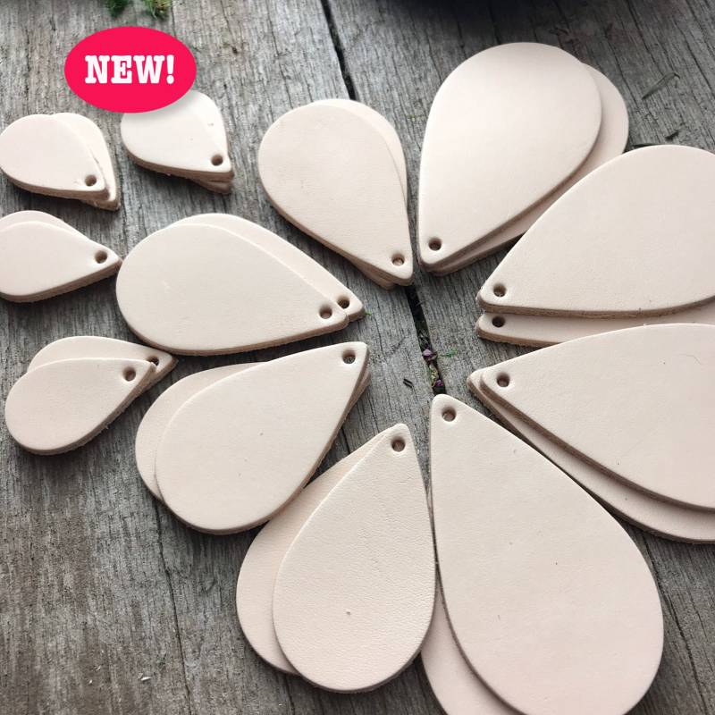 Leder Ohrring Blanks 24 Stück, Kleine, Mittlere Und Große Sortiment Solide Teardrop Form von RedPonyLeatherGoods
