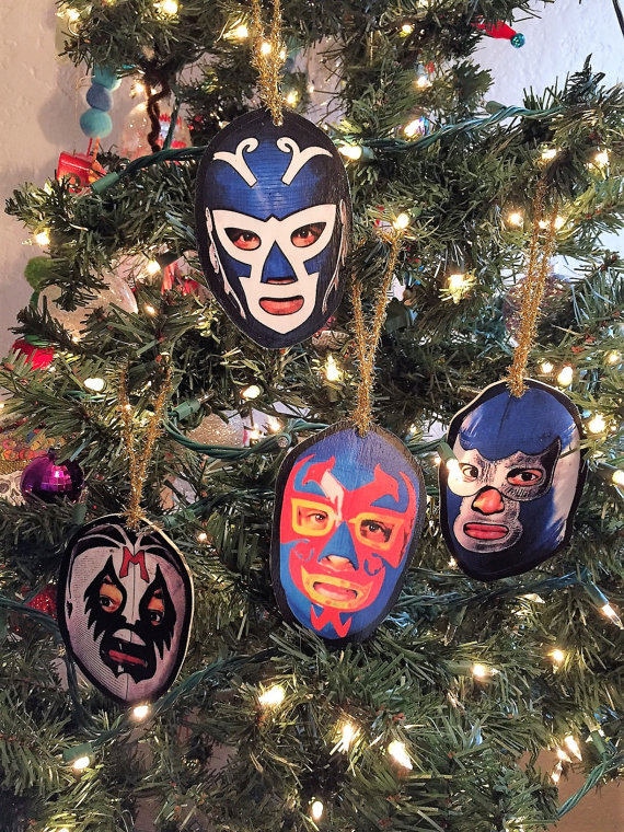 Lucha Libre Set Mit 4 Handgefertigten Holzornamenten Lucha Libre Set Mit 4 Handgefertigten Holzornamenten von RedRoosters