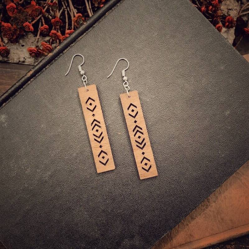 Azteken Stil Holz Gerade Ohrringe - Leicht, Boho Azteken Stil Holz Gerade Ohrringe - Leicht, Boho von RedShedDesignsShop