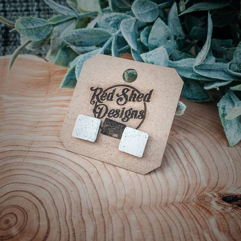 Beton Ohrringe-Quadrat, Natürlich, Minimalist von RedShedDesignsShop