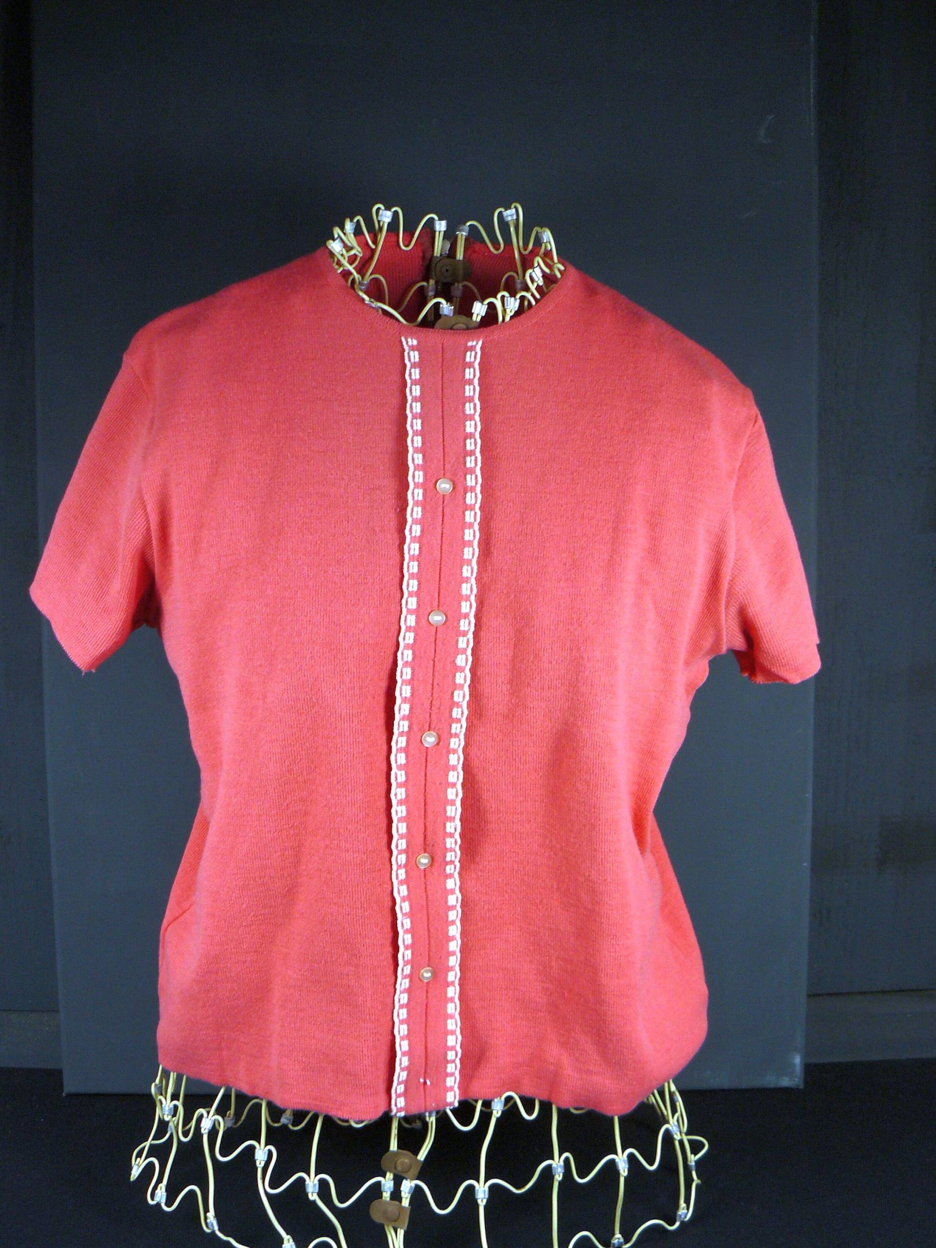 Midcentury Strickpulli Rosa Kurzarm Sommerpulli 50Er Jahre von RedTigerRetro