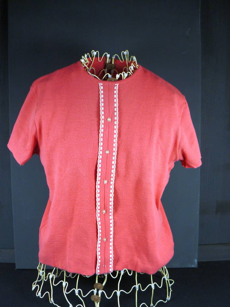 Midcentury Strickpulli Rosa Kurzarm Sommerpulli 50Er Jahre von RedTigerRetro