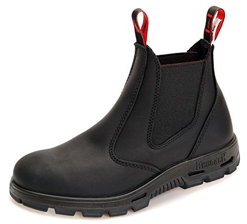 Redback BUSBBK Safety Work Boots aus Australien - mit Stahlkappe - Schwarze Sohle - Unisex | Black/Schwarz | UK 8.0 / EU 42.0 von Redback