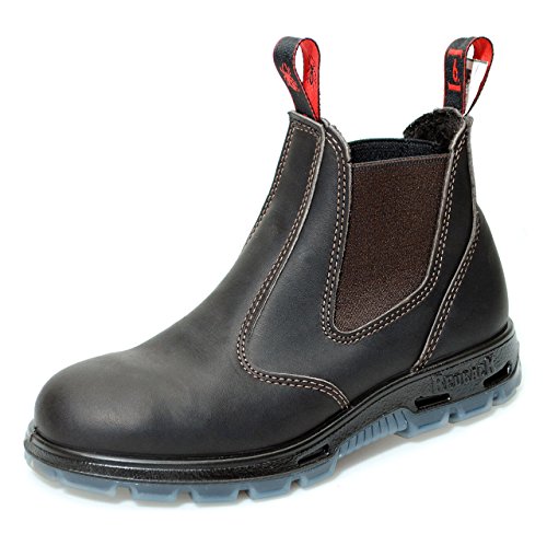Redback USBOK Safety Work Boots aus Australien - mit Stahlkappe - Unisex + Lederpflege | Claret Brown | UK 10.0 / EU 44.0 von Redback