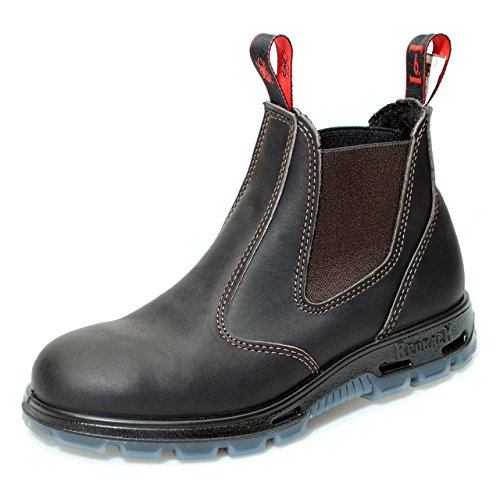 Redback USBOK Safety Work Boots aus Australien mit Stahlkappe - Unisex + Lederpflege - Claret Brown UK 9.5 / EU 43.5 von Redback