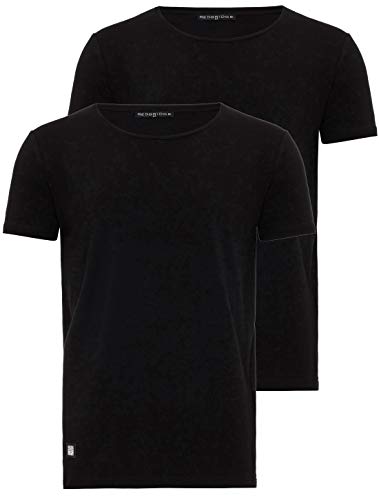 2er-Pack Basic T-Shirt Herren mit Rundhalsausschnitt Atmungsaktiv Baumwolle 1x Schwarz 1x Weiß L 2X Schwarz XL von Redbridge