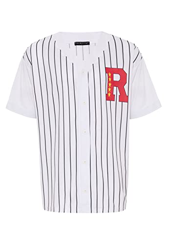 Baseballshirt Trikot gestreift T-Shirt Hemd Weiß-Schwarz XL von Redbridge