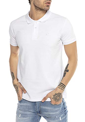 Herren Poloshirt Polo T-Shirt Basic Classy R-Logo Weiß S von Redbridge