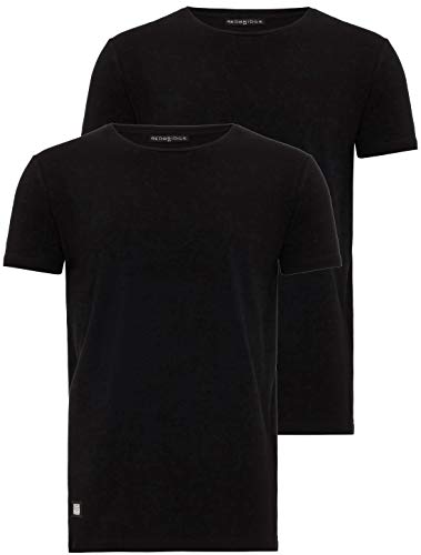 Herren T-Shirt 2er Pack Rundhals Regular Fit 2X Schwarz L von Redbridge